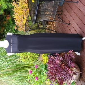NWT Liz Claiborne long black dress w/sparkle yoke, 10P